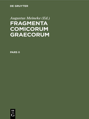 cover image of Fragmenta comicorum Graecorum. Pars II